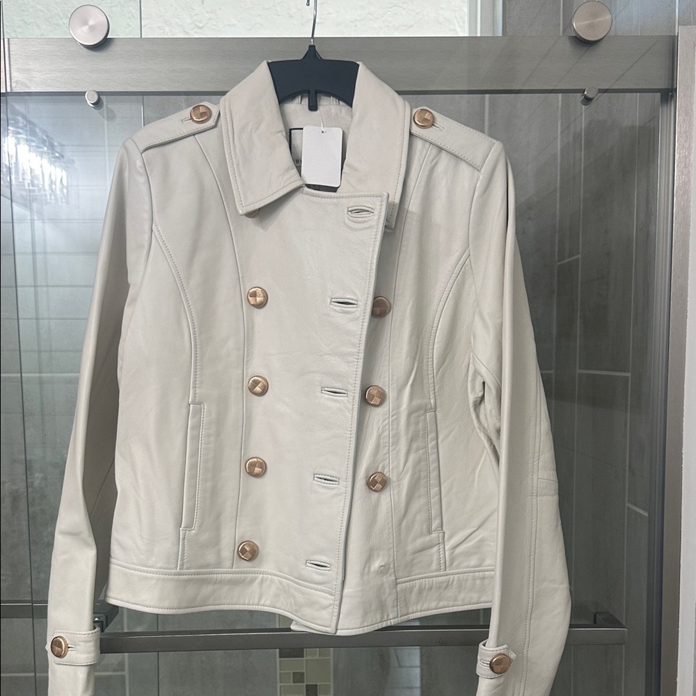 Brand NEW Women's Double-Breasted Cream Jacket